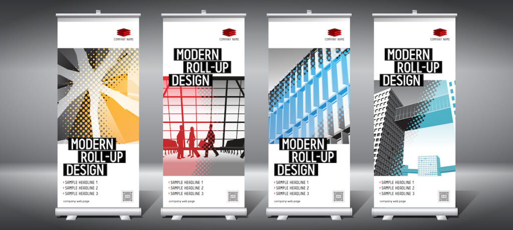 Roll-up templates (85x200 cm) - modern office buildings